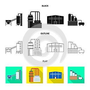 Vector design of production and structure icon. Collection of production and technology stock symbol for web.