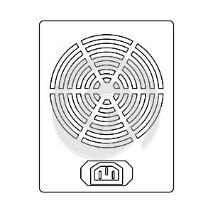 Vector design of psu and unit symbol. Set of psu and box stock symbol for web.