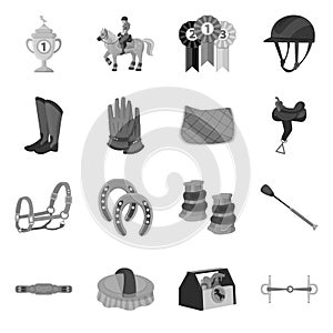 Vector design of race and horse icon. Collection of race and racing stock symbol for web.