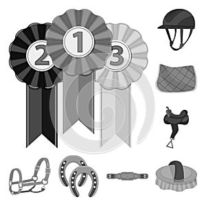 Vector design of race  and horse  icon. Collection of race  and racing  vector icon for stock.