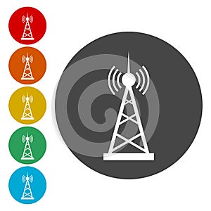 Vector design of radio tower broadcast icon