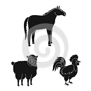 Vector design of ranch and organic logo. Set of ranch and food stock symbol for web.