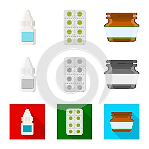 Vector design of retail and healthcare icon. Set of retail and wellness stock symbol for web.