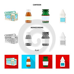 Vector design of retail and healthcare icon. Set of retail and wellness stock vector illustration.