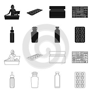 Vector design of retail and healthcare icon. Set of retail and wellness stock vector illustration.