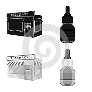 Vector design of retail and healthcare logo. Collection of retail and wellness vector icon for stock.
