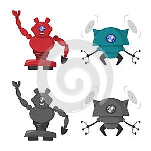 Vector design of robot and factory icon. Set of robot and space stock vector illustration.