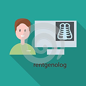 Vector design of roentgenology and physician logo. Collection of roentgenology and diagnosis stock symbol for web. photo