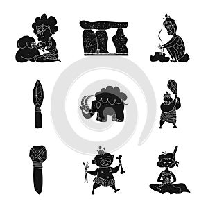 Vector design of sapiens and development  icon. Collection of sapiens and age stock symbol for web.