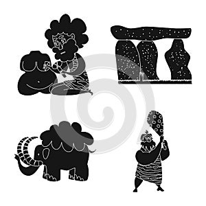 Vector design of sapiens and development logo. Set of sapiens and age vector icon for stock.
