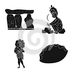 Vector design of sapiens and development sign. Set of sapiens and age vector icon for stock.