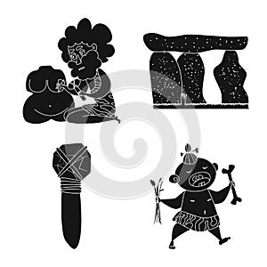 Vector design of sapiens and development symbol. Set of sapiens and age stock vector illustration.