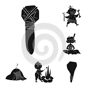 Vector design of sapiens and development symbol. Set of sapiens and age vector icon for stock.