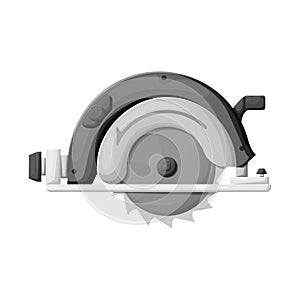 Vector design of saw and cutter icon. Graphic of saw and blade stock symbol for web.