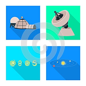 Vector design of science and cosmic icon. Set of science and technology stock vector illustration.