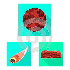 Vector design of science and cosmic symbol. Set of science and technology stock vector illustration.