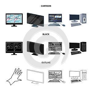 Vector design of screen and computer icon. Set of screen and mockup vector icon for stock.