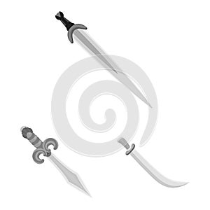 Isolated object of sharp and blade logo. Set of sharp and dagger vector icon for stock.