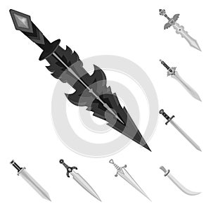 Vector design of sharp and blade icon. Set of sharp and dagger stock vector illustration.