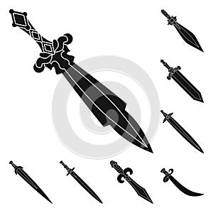 Vector design of sharp and blade icon. Set of sharp and dagger stock vector illustration.