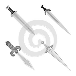Vector design of sharp and blade logo. Collection of sharp and dagger stock vector illustration.
