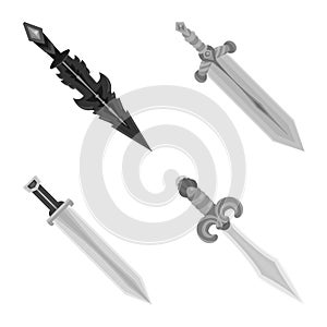 Vector design of sharp and blade logo. Collection of sharp and dagger stock symbol for web.