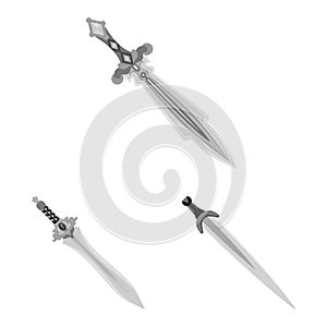 Vector design of sharp and blade logo. Collection of sharp and dagger vector icon for stock.