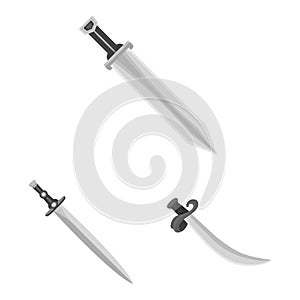 Vector design of sharp and blade logo. Set of sharp and dagger stock vector illustration.