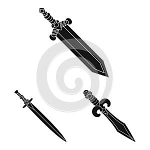 Vector design of sharp and blade logo. Set of sharp and dagger stock symbol for web.