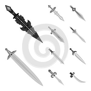 Vector design of sharp and blade sign. Collection of sharp and dagger stock symbol for web.