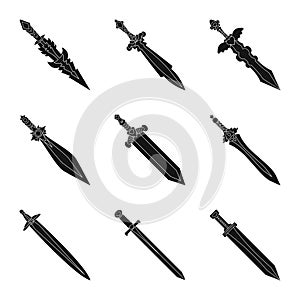 Vector design of sharp and blade sign. Set of sharp and dagger vector icon for stock.