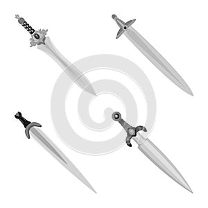 Vector design of sharp and blade  symbol. Set of sharp and dagger  stock symbol for web.