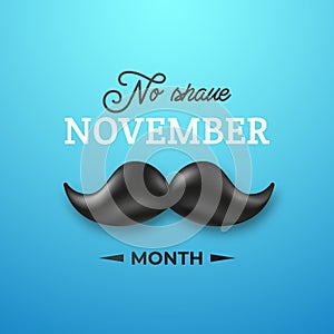 Vector design with shiny black mustache for No shave November month.