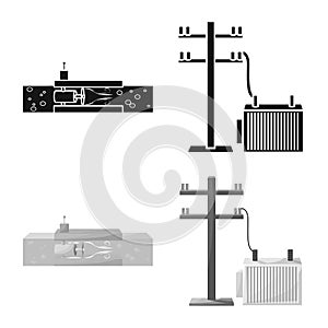 Isolated object of source and environment sign. Collection of source and bio stock vector illustration.