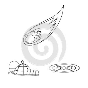 Vector design of space and galaxy icon. Collection of space and travels stock vector illustration.