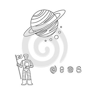 Vector design of space and galaxy logo. Collection of space and travels vector icon for stock.