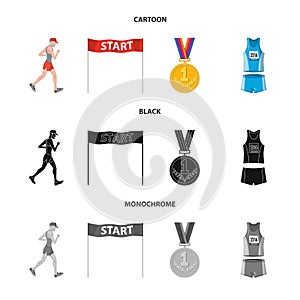 Vector design of sport  and winner sign. Set of sport  and fitness  stock vector illustration.