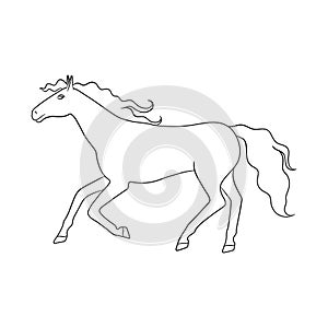 Vector design of steed and brown sign. Collection of steed and gallop stock vector illustration.