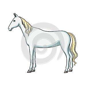 Vector design of steed and white logo. Collection of steed and hoofed vector icon for stock.