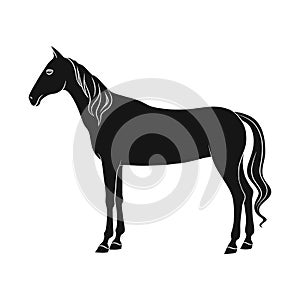 Vector design of steed and white sign. Set of steed and hoofed stock symbol for web.