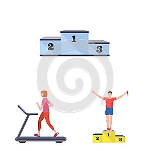 Vector design of step and sprint logo. Collection of step and sprinter stock vector illustration.