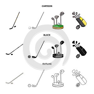 Vector design of and stick icon. Collection of and golf stock vector illustration.