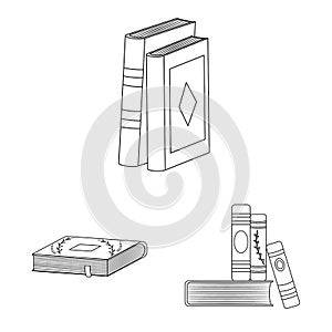 Vector design of study and literature icon. Set of study and source stock symbol for web.