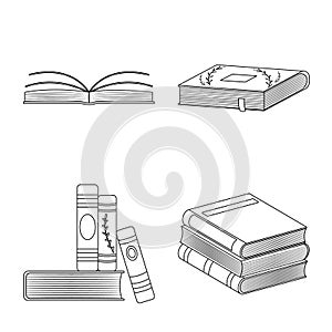 Vector design of study and literature icon. Set of study and source stock vector illustration.