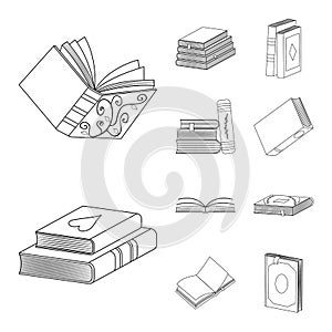 Vector design of study  and literature  icon. Set of study  and source vector icon for stock.