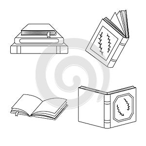 Vector design of study and literature sign. Collection of study and source stock symbol for web.