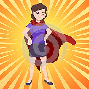 Super Mom cartoon character standing