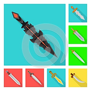 Vector design of  and sword  logo. Set of  and knife  vector icon for stock.