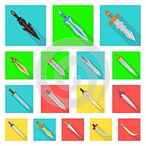 Vector design of and sword sign. Set of and knife vector icon for stock.