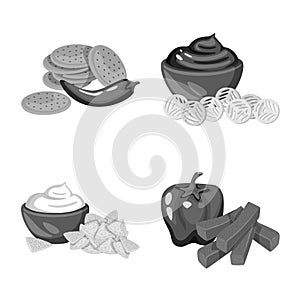 Vector design of taste and cooking icon. Set of taste and seasonin stock symbol for web.